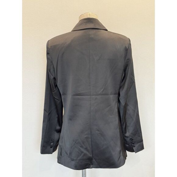 Steve Madden NWT Misha Blazer in Black Satin Size M - Picture 4 of 5